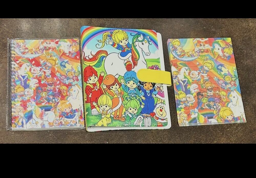 Rainbow Brite size A5 Binder w/ stationery paper and notebook